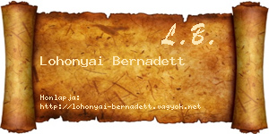 Lohonyai Bernadett névjegykártya