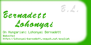 bernadett lohonyai business card